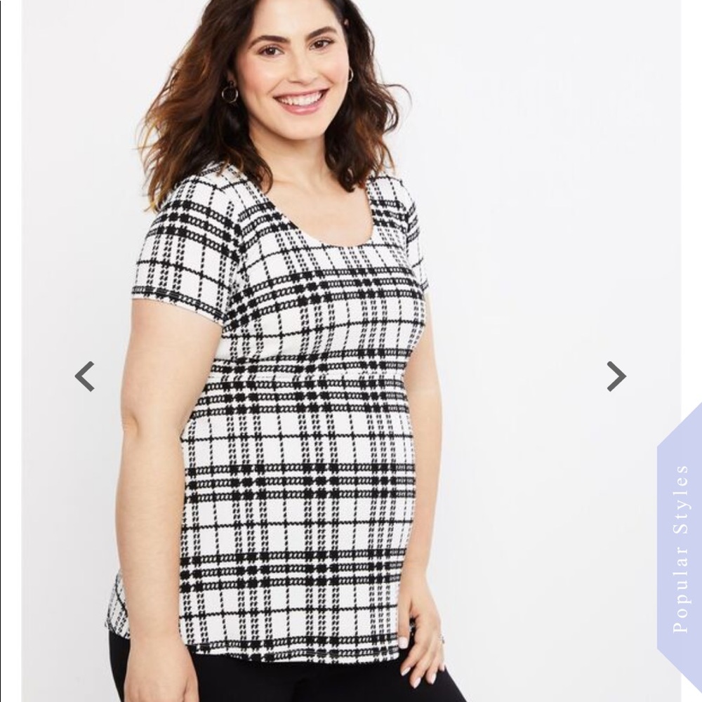 Motherhood textured plaid maternity blouse sm NWT